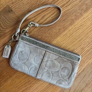 Coach suede wristlet